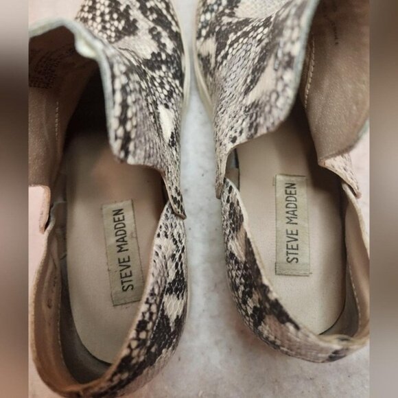 High Top Slip On Womens    Faux Leather Snakeskin Ankle Boots - Picture 6 of 8